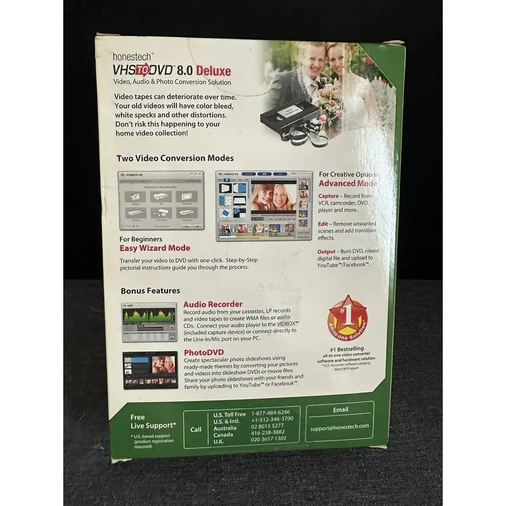NEW Sealed Honestech VHS to DVD 8.0 Deluxe VIDBOX Video Conversion Kit
